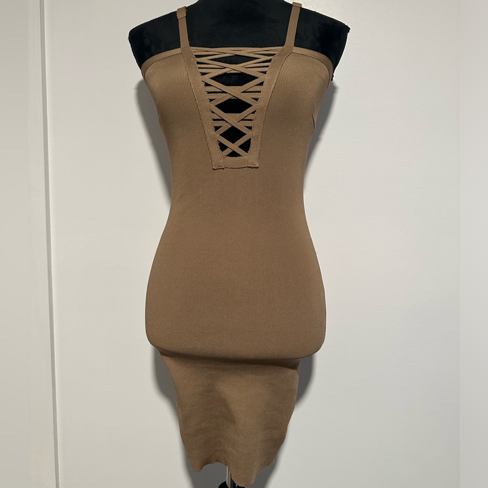 Windsor Brown Fitted Dress